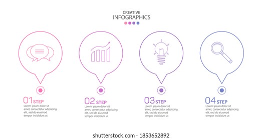 Vector infographic template with 4 options, steps, workflow, process chart. Can be used for workflow layout, diagram, annual report, web design 