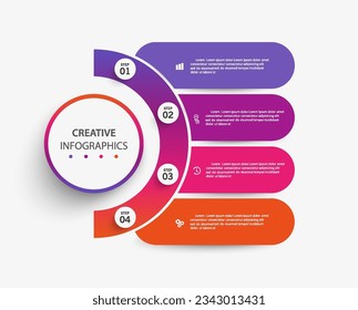 Vector infographic template with 4 options or steps. Can be used for workflow layout, diagram, annual report, web design