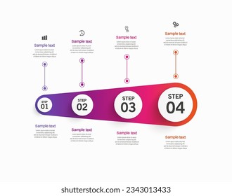 Vector infographic template with 4 options or steps. Can be used for workflow layout, diagram, annual report, web design