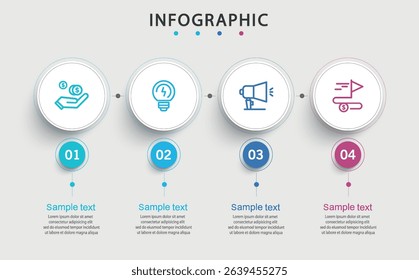 Vector infographic template with 4 options or steps