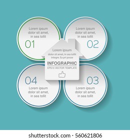 Vector infographic template, 4 options.