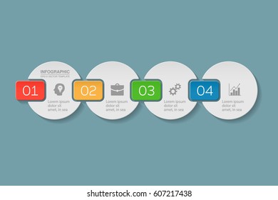 Vector infographic template, 4 options.