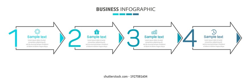 Vector  infographic template with 4 steps for business 
