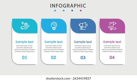 Modelo infográfico de vetor com 4 etapas