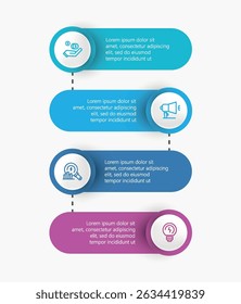 Plantilla de infografía de Vector con 4 pasos