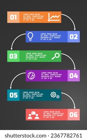 Vector infographic template with 5 color icons and place for your text