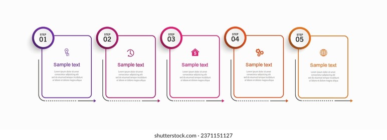 Vector infographic template with 5 options or steps. Can be used for workflow layout, diagram, annual report, web design