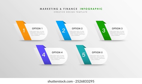 Vector infographic template with 5 options, workflow, process chart. Timeline infographics vector design
