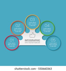 Vector infographic template, 5 options.