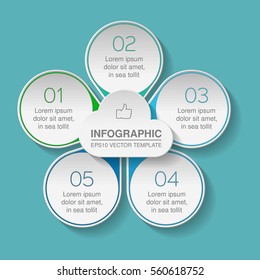 Vector infographic template, 5 options.