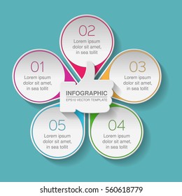 Vector infographic template, 5 options.