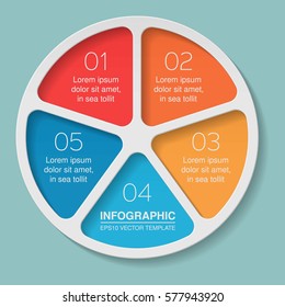 Vector infographic template, 5 options.