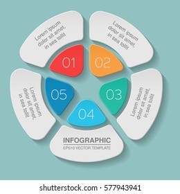Vector infographic template, 5 options.
