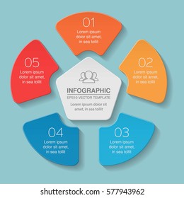 Vector infographic template, 5 options.