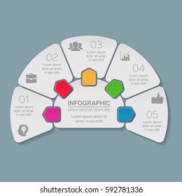 Vector infographic template, 5 options.