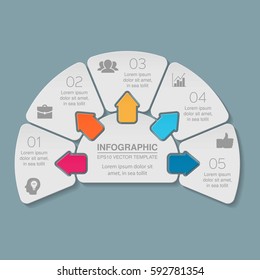 Vector infographic template, 5 options.