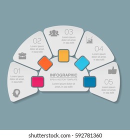 Vector infographic template, 5 options.