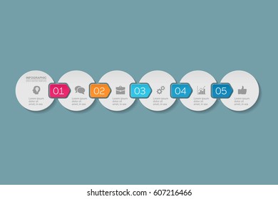 Vector infographic template, 5 options.