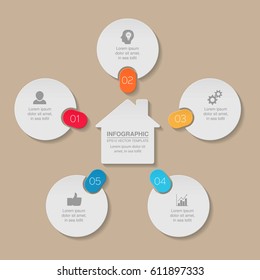 Vector infographic template, 5 options.