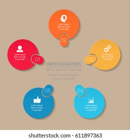 Vector infographic template, 5 options.