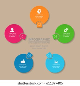 Vector infographic template, 5 options.