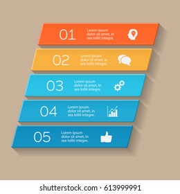 Vector infographic template, 5 options.