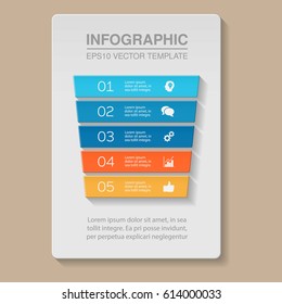 Vector infographic template, 5 options.