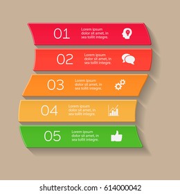 Vector infographic template, 5 options.