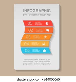 Vector infographic template, 5 options.