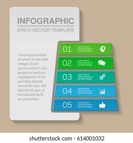 Vector infographic template, 5 options.