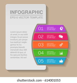 Vector infographic template, 5 options.