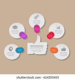 Vector infographic template, 5 options.