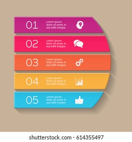 Vector infographic template, 5 options.