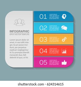 Vector infographic template, 5 options.