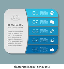 Vector infographic template, 5 options.