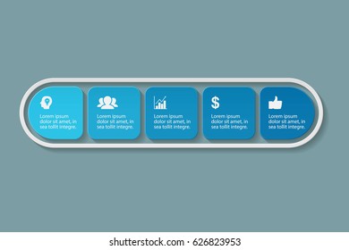 Vector infographic template, 5 options