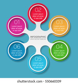 Vector infographic template, 6 options.