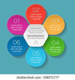 Vector infographic template, 6 options.