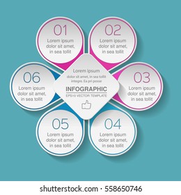 Vector infographic template, 6 options.