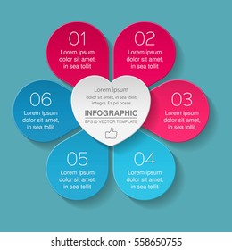 Vector infographic template, 6 options.