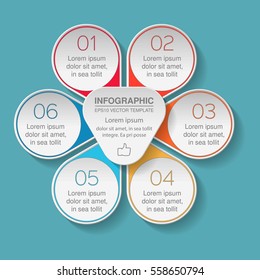 Vector infographic template, 6 options.