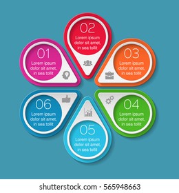 Vector infographic template, 6 options.