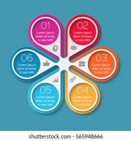 Vector infographic template, 6 options.