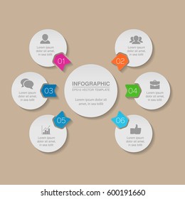 Vector infographic template, 6 options.