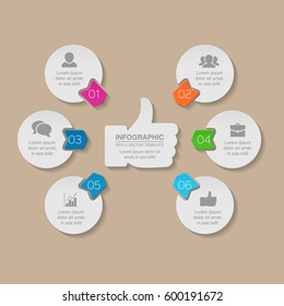 Vector infographic template, 6 options.