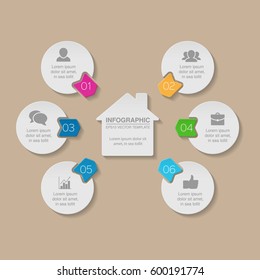Vector infographic template, 6 options.