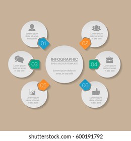 Vector infographic template, 6 options.