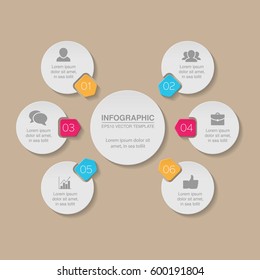 Vector infographic template, 6 options.