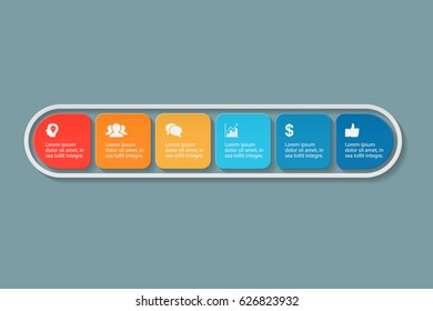 Vector infographic template, 6 options