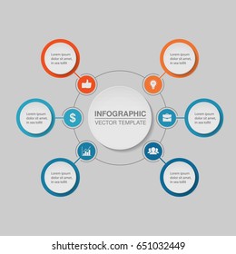 Vector infographic template, 6 options.